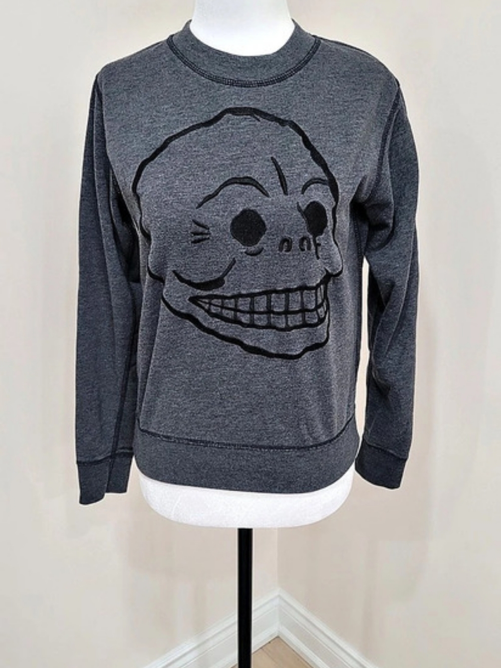 Cheap Monday Ellie Sweat Graphic Sweatshirt Gray Size XS